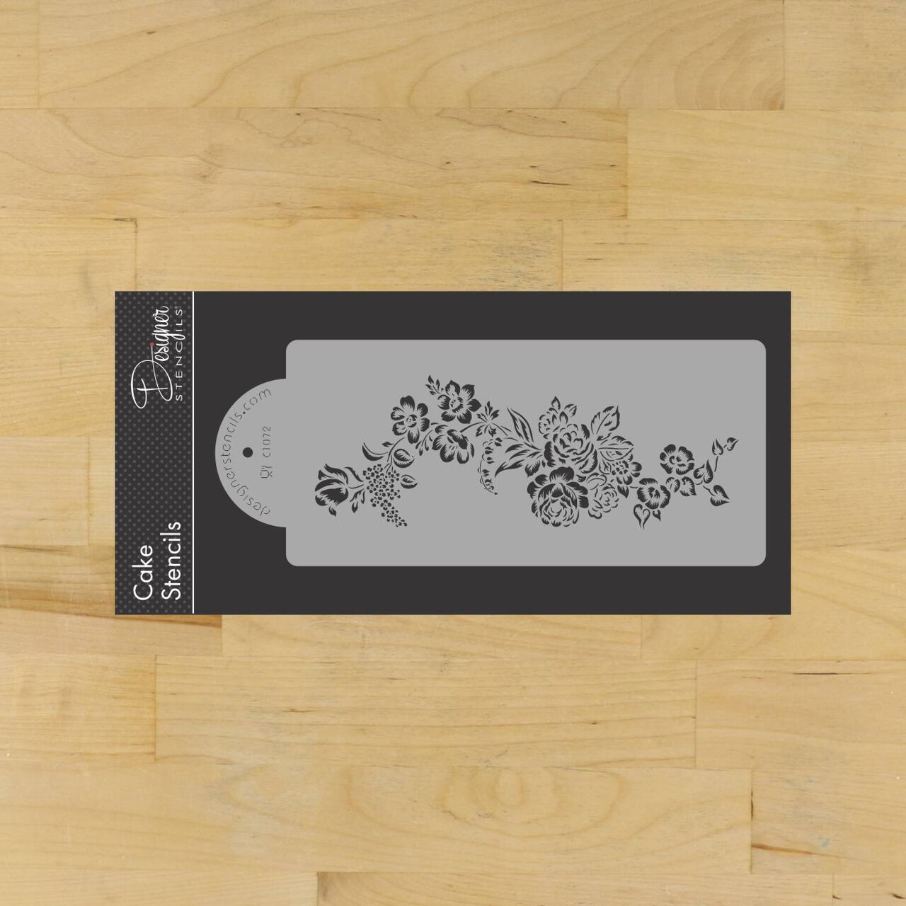 Cottage Rose Spray 1 Cake Side Stencil | C1072 by Designer Stencils | Cake Decorating Tools |